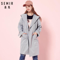 Semir 森马 13057090212 女士连帽中长款风衣