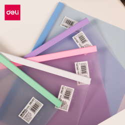 得力彩色抽杆拉杆夹A4活页文件夹文件袋学生