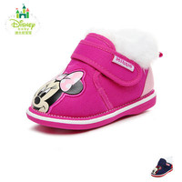 迪士尼disney童鞋17冬季婴幼童宝宝鞋加绒保暖学步鞋哔哔哨米奇婴儿鞋 (0-3岁可选) DH0202