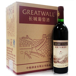 长城（GreatWall）红酒 星级系列一星解百纳干红葡萄酒 整箱装 750ml*6瓶 *4件