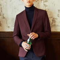 太平鸟男装秋冬新品男士一粒单排扣西装外套 XXL 红色