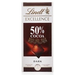 Lindt 瑞士莲 排装50％可可黑巧克力 100g