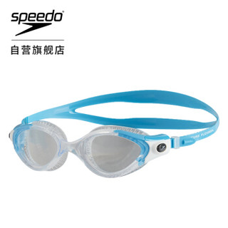 Speedo/速比涛 柔韧舒适 健身训练 高清防雾 防渗水 舒适贴合 密封柔软 女子泳镜 蓝色/透明 均码 811312C105