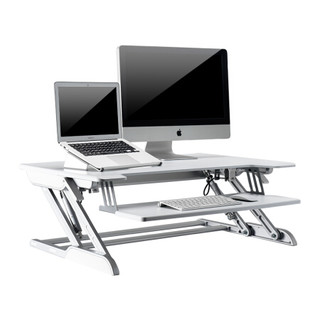 埃普ID-36W 站立办公升降台式电脑桌 笔记本升降桌办公桌 移动折叠电脑桌工作台书桌 显示器支架台 白色
