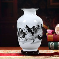 景德镇手工陶瓷 中式客厅博古架青花瓷花瓶