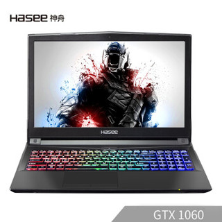 Hasee 神舟 CN95S04 游戏笔记本电脑 (黑色、GTX1060、8GB、256GB SSD、i5-8400)