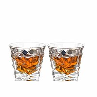 Crystalite Bohemia 波希米亚 冰层威士忌酒杯93K52/350 水晶玻璃透明威士忌酒杯350ml  2只价