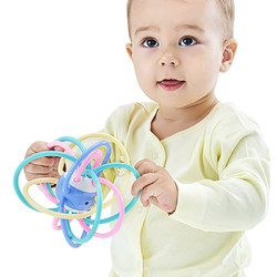 纽因贝NEWYERBAY 宝宝牙胶磨牙棒咬胶6-12个月 婴儿益智玩具曼哈顿手抓球促进口腔发育