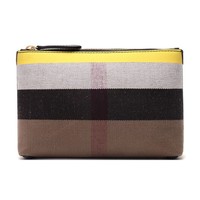 BURBERRY 博柏利 女士手拿包 40683761 黑色/霓虹黄 中号