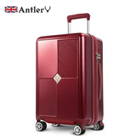 安特丽（antler）扩展拉杆箱男女士行李箱大容量28英寸时尚旅行箱万向轮商务密码托运PC箱子 A852红色