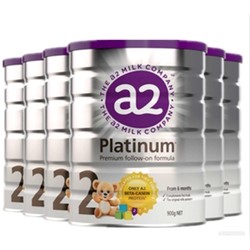 a2 艾尔 Platinum酪蛋白白金版 婴幼儿奶粉 2段 900g 6罐装