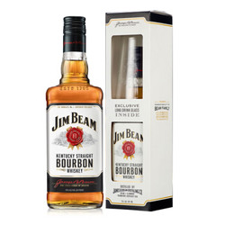 白占边（Jim Beam）洋酒 美国 波本 威士忌 750ml 礼盒装 *6件