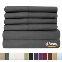 Sweet Home Collection 6 Piece 1500 Thread Count Egyptian Quality Deep Pocket Bed Sheet Set 灰色 King