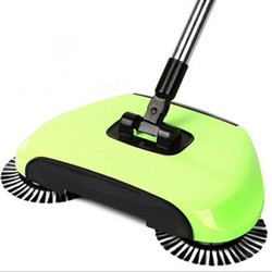 扫地机手推扫地拖地一体机扫把扫帚簸箕笤帚套装手动懒人扫地神器 绿色