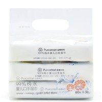 PurCotton 全棉时代 婴儿纯水湿巾 15*20cm 60片 3包装