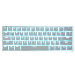 RK61机械键盘蓝牙有线双模式61键青轴白色冰蓝光