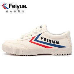 feiyue/飞跃低帮帆布鞋日系米色复古运动休闲鞋女情侣款小白鞋