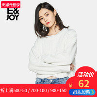 艾格E＆joy冬季不规则下摆圆领套头针织衫毛衣女8A0817065