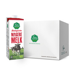 欧盟有机认证 荷兰进口 乐荷（vecozuivel）脱脂有机纯牛奶 1L*12盒家庭装 *2件