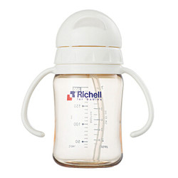 利其尔（Richell） 吸管杯PPSU吸管奶瓶带手柄200ml 纯白990964+凑单品