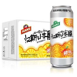 青岛汉斯小木屋 果啤 橙味果啤 果味饮料 500ml*12听 整箱 橙色 橙味果啤