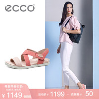 ECCO爱步2018夏季新款休闲平底低跟女鞋魔术贴凉鞋 达玛拉248273