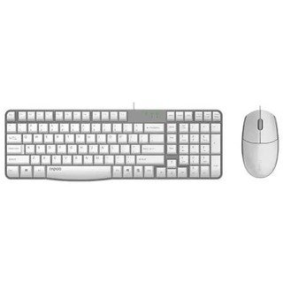 雷柏 X125S 有线鼠标键盘套装 白色