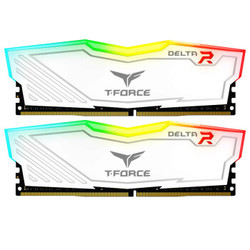 Team 十铨 DELTA RGB系列 DDR4 3200 16GB(8GB×2)套装 台式机内存 白色