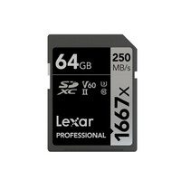 Lexar 雷克沙 1667X SD存储卡 64GB（UHS-II、V60、U3）