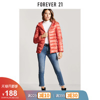 Forever21 冬季纯色连帽夹克女