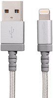AmazonBasics 亚马逊倍思 苹果MFi认证的尼龙编织型Lightning兼容性电缆USB A数据线- 银色(3英尺/0.9米)