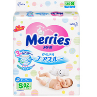 移动专享：Merries 妙而舒 婴儿纸尿裤 S82片