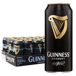 （部分地区好价）健力士（GUINNESS）黑啤酒 440ml*24听 爱尔兰原装进口黑啤酒 整箱装 *2件