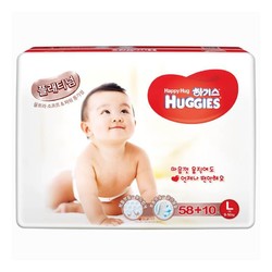 HUGGIES 好奇 铂金装 婴儿纸尿裤 L 58+10片