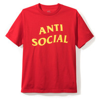 ANTI SOCIAL SOCIAL CLUB ASSC 中性款红色经典黄字短袖T恤 ASST227-XL