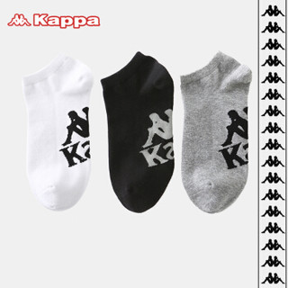 kappa 卡帕袜子男士时尚个性船袜短袜运动袜KP8W10 （3双装）黑色/灰色/白色 均码 *7件