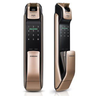 商品samsung三星shpdp728智能指纹锁贵族金外开式