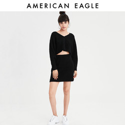 AEO American Eagle 0317_3211 女士休闲 V 领纯色针织套装