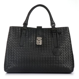 BOTTEGA VENETA 葆蝶家 女士牛皮手提包 171265VQ1301000  黑色 中号