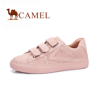 骆驼（CAMEL） 女鞋 纯色魔术贴系带个性低跟休闲鞋 A81843676 裸粉 36