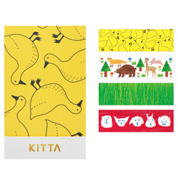 锦宫KING JIM 日本KITTA 小巧便捷的便签和纸胶条 手帐胶带-KIT008动物 *5件
