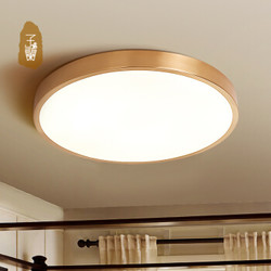 子兰美式全铜超薄吸顶灯 卧室客厅阳台过道走廊房间现代简约全铜灯具led40cm