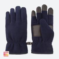 UNIQLO 优衣库 409345 男士HEATTECH内衬摇粒绒手套 (24cm、藏青色)