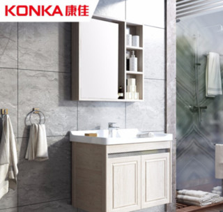KONKA 康佳 登旅系列 太空铝浴室柜组合 白橡木色 60cm