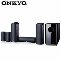 ONKYO 安桥 SKS-588+SKW-501EK 音响 音箱 5.1.2声道杜比全景声扬声器套装 前置顶置扬声器 有源低音炮 黑色