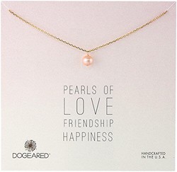 Dogeared Pearls Of' Blush 925纯银浸金粉色珍珠项链 *2件
