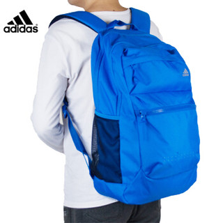 阿迪达斯（Adidas）男女款双肩背包 学生书包 旅游训练运动背包 AZ8642 蓝色