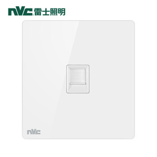 雷士（NVC）   灵动系列  电脑插座面板 带荧光86型网络网线接口 无边框白色 *7件