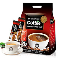 越南进口西贡咖啡三合一速溶咖啡粉 炭烧原味特浓咖啡 400g 25条 *2件