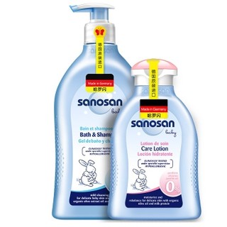 sanosan 哈罗闪 婴儿净护二合一沐浴洗发露 500ml+润肤乳 200ml